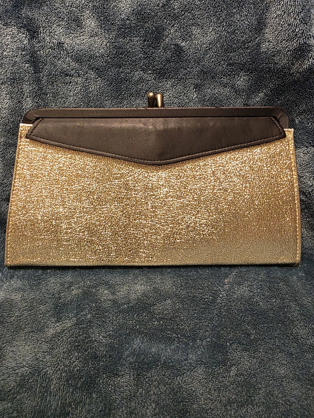 Source Unknown Gold and Black Evening Clutch